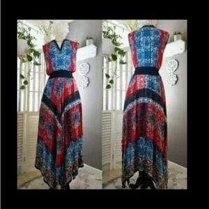 Bila Blue and Black Patterned Garment